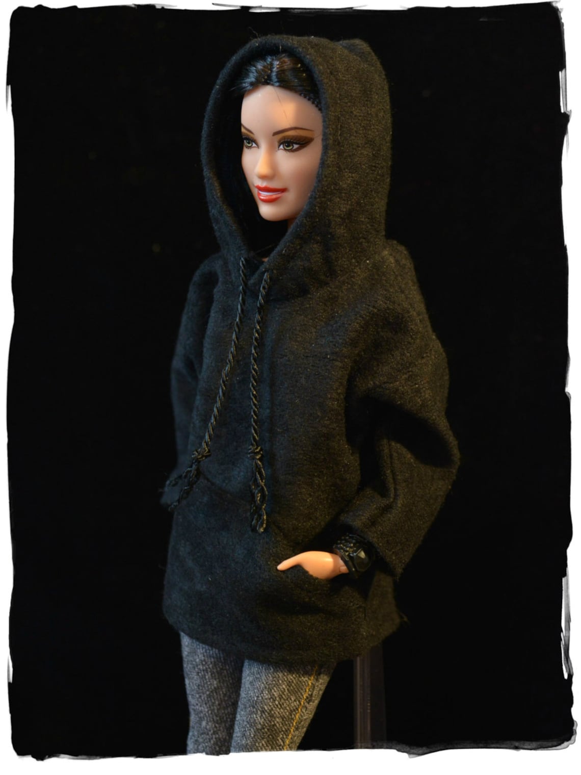 Barbie Hoodie Black Made to Order Fashionista Tall Curvy - Etsy