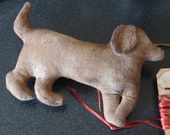 Folk Art Doggie Dog Ornament Toy