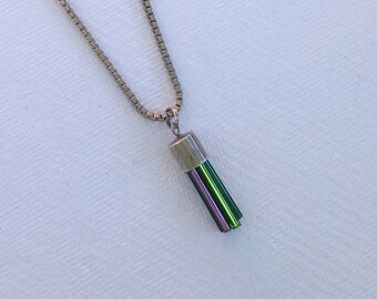 Tiny rays of light multi greens pendant masculine necklace