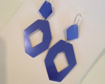 Flintstones Aluminum earrings Blue