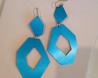 Flintstones Aluminum earrings Baha Blue