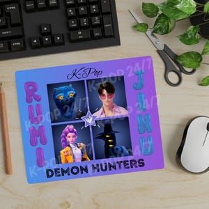 Kpop Demon Hunters Rumi Jinu K-pop Mouse pad, Demon Hunters gift, Rujinu