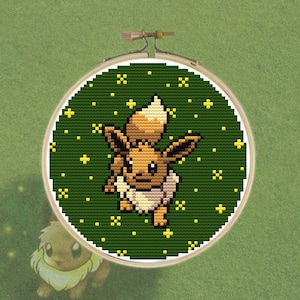 Patrón de punto de cruz de Eevee