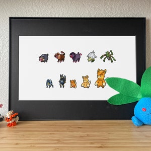 Generation 09 Sprites Cross Stitch Pattern (Batch 1)
