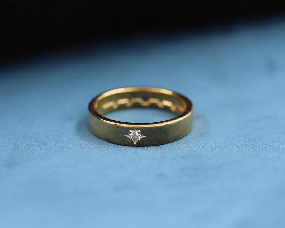 Star Set Design Band, Round Cut Lab Grown Band, CVD Diamond Wedding ...