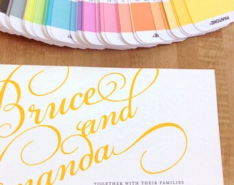 Wedding invitation and rsvp card set, printable, script font, DIGITAL FILE