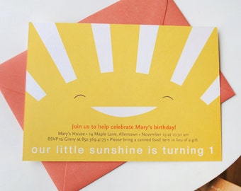 You are my Sunshine kids birthday party invitations, DIGITAL FILE