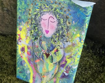 Hand Painted Sweet Angel on Canvas Ornament/Gallery Wall