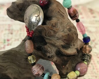 Vintage Rescued Beads Beaded Bracelet