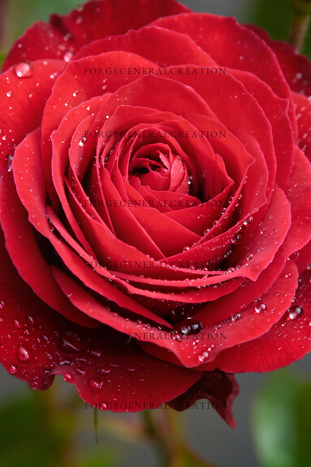Macro Red Rose Digital Art – Hyper-realistic Floral Painting, Elegant ...