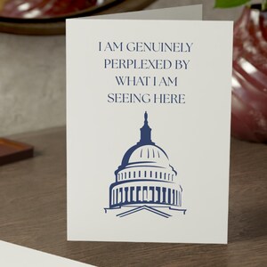 Biglietto d'auguri di Washington DC, biglietto d'auguri vuoto, biglietti per gli amici, perplesso da ciò che vedo qui