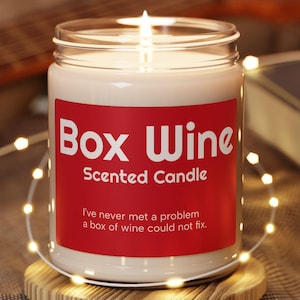Box Wine Scented Soy Candle - Gift for Wine Lovers, Candle for Parties