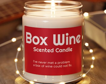 Box Wine Candle: Cozy Soy Wax - Dark Fruit Scented