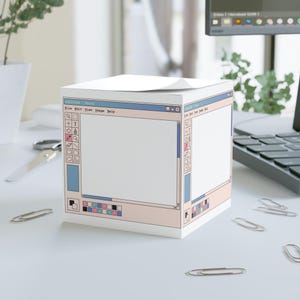 Plaknotitieblokje met Retro verfprogramma: kleurrijk bureauaccessoire