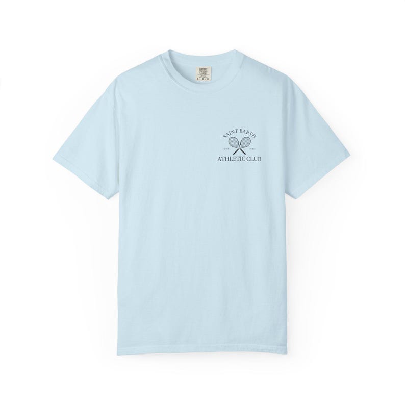 Saint Barth Athletic Club Logo T-Shirt | St Barth Tennis Chambray