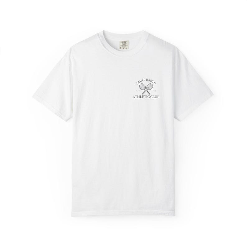 Saint Barth Athletic Club Logo T-Shirt | St Barth Tennis White