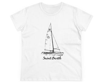 サン・バルト ヨット レディースTシャツ、航海バケーションTシャツ
