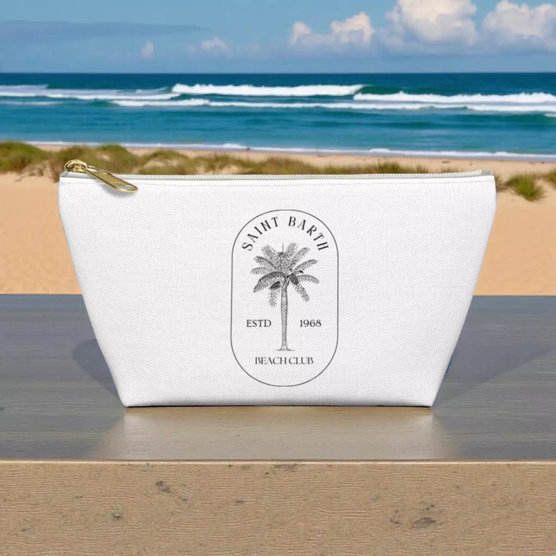 Zipper Pouch: Saint Barth Beach Club Design - Travel Makeup Bag image 1