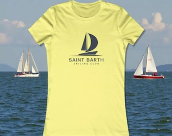 Saint Barth Sailing Club Women's Tee: Bella+Canvas Slim Fit
