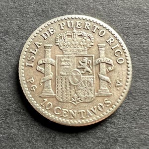 Coin 10 centavos 1896 Puerto Rico