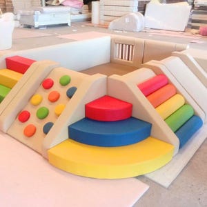 Custom Soft play Set for Baby, Toddler Climbing Set with Slide, Playroom Equipment for Kids, Indoor Playground, Playpen, Ball Pit