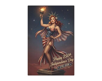 Pinup Statue of Liberty Lady Metal Art Sign | Independence Day 250th