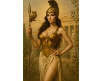 Athena Art Print: Vintage Greek Goddess Mythology Pin Up