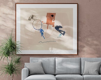 Abstract Geometric Art Print: Modern Boho Wall Decor