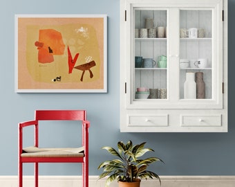 Abstract Geometric Art Print: Mid-Century Modern Giclée Print