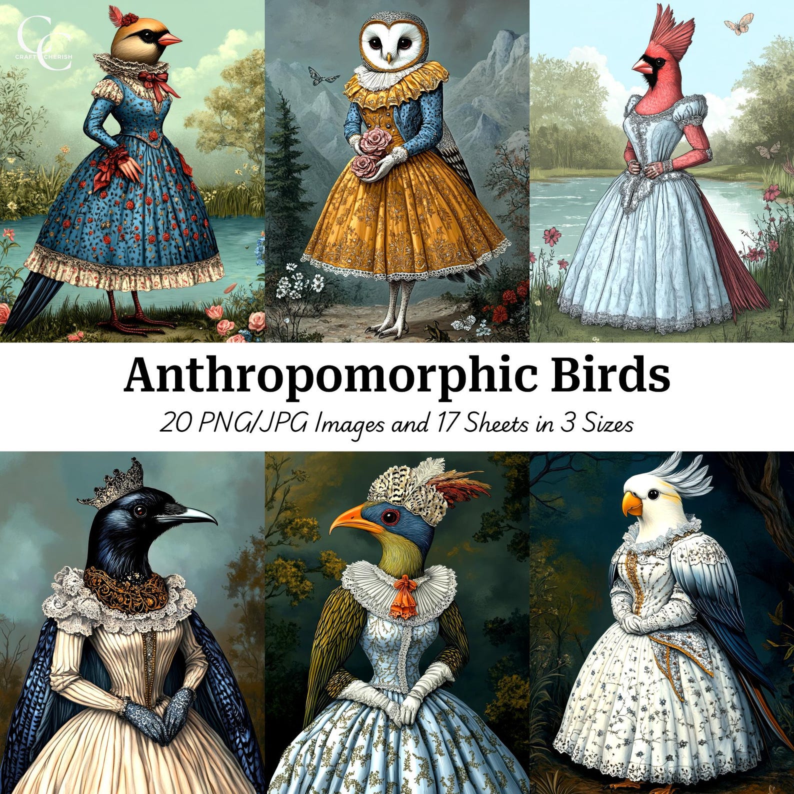 Anthropomorphic Birds Digital Images