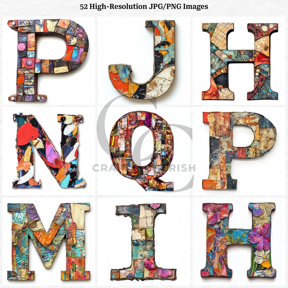 Mixed Media Alphabet Images: Collage Style A-Z (digital Download) - Etsy