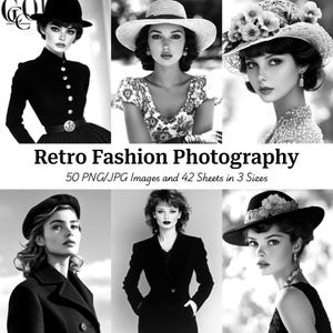 50 immagini stampabili di moda femminile vintage, moda degli anni '20, artigianato di carta, diari di scarto, album di ritagli, alta qualità, download digitale