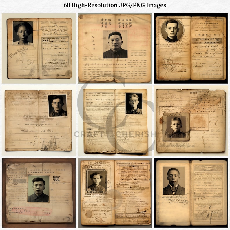 Vintage ID Ephemera: Faux Antique Images for Junk Journals (digital ...