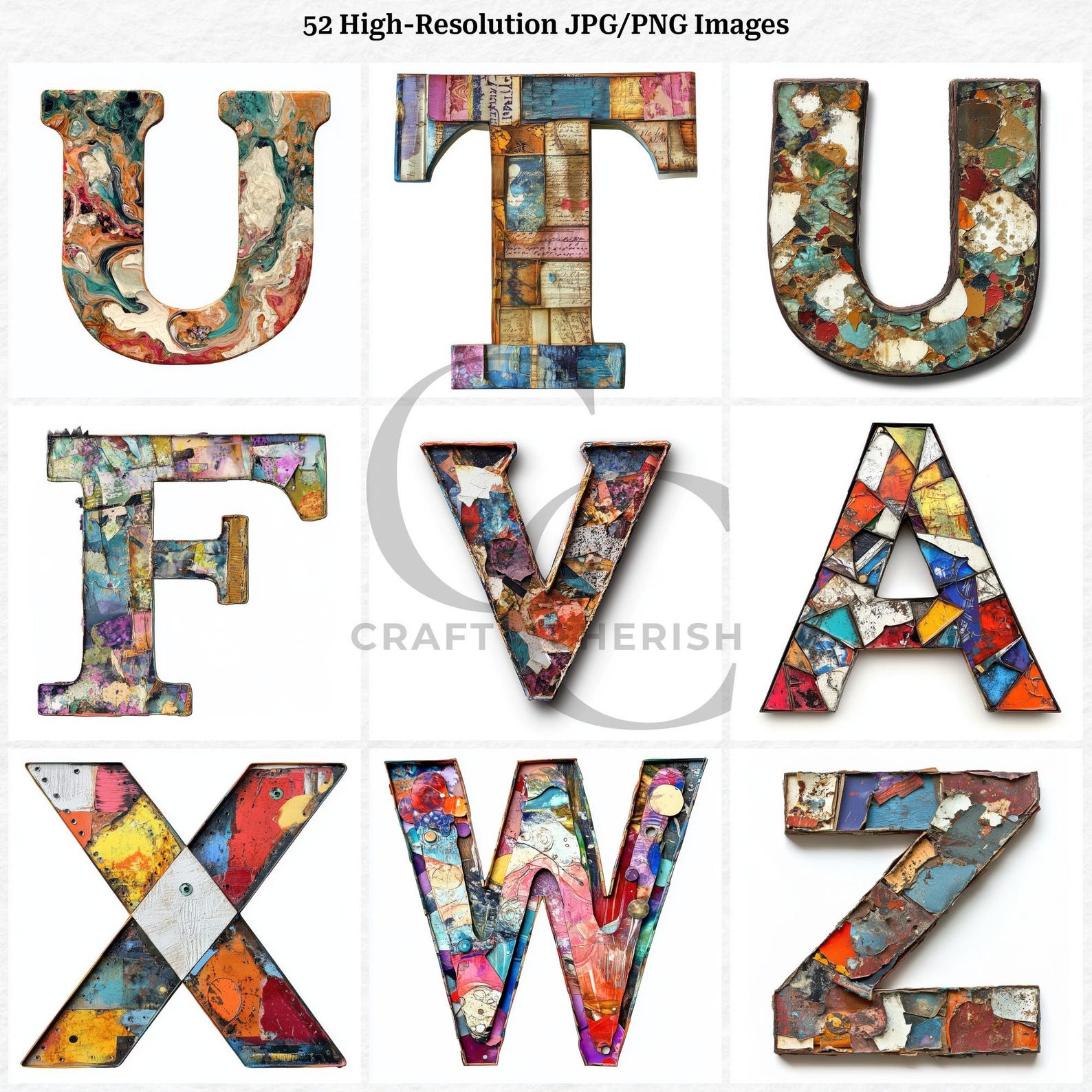 Mixed Media Alphabet Images: Collage Style A-Z (digital Download) - Etsy