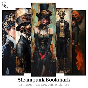 15 Steampunk Frau und Männer im Hut druckbare Bilder, Steampunk Mode, Papierwesen, Junk Journals Sammelalben, hohe Qualität, digitaler Download