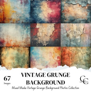 67 Vintage Grunge druckbare Hintergründe, Grunge, digitales Papier, Papiermodelle, Junk Journal, Sammelalbum, hohe Qualität, digitaler Download, Cu