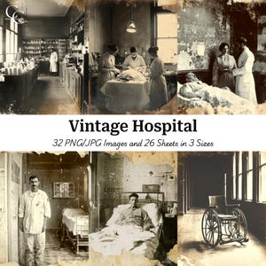32 Vintage Krankenhaus Bilder, 1920er Jahre Alte Fotos, Papierwesen, Ephemera, Junk Journal, Scrapbook, Hohe Qualität, digitaler Download, CU