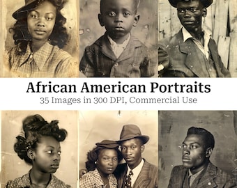 Vintage Black American Images: Old African People Digital Art for Junk Journals (Digital Download)