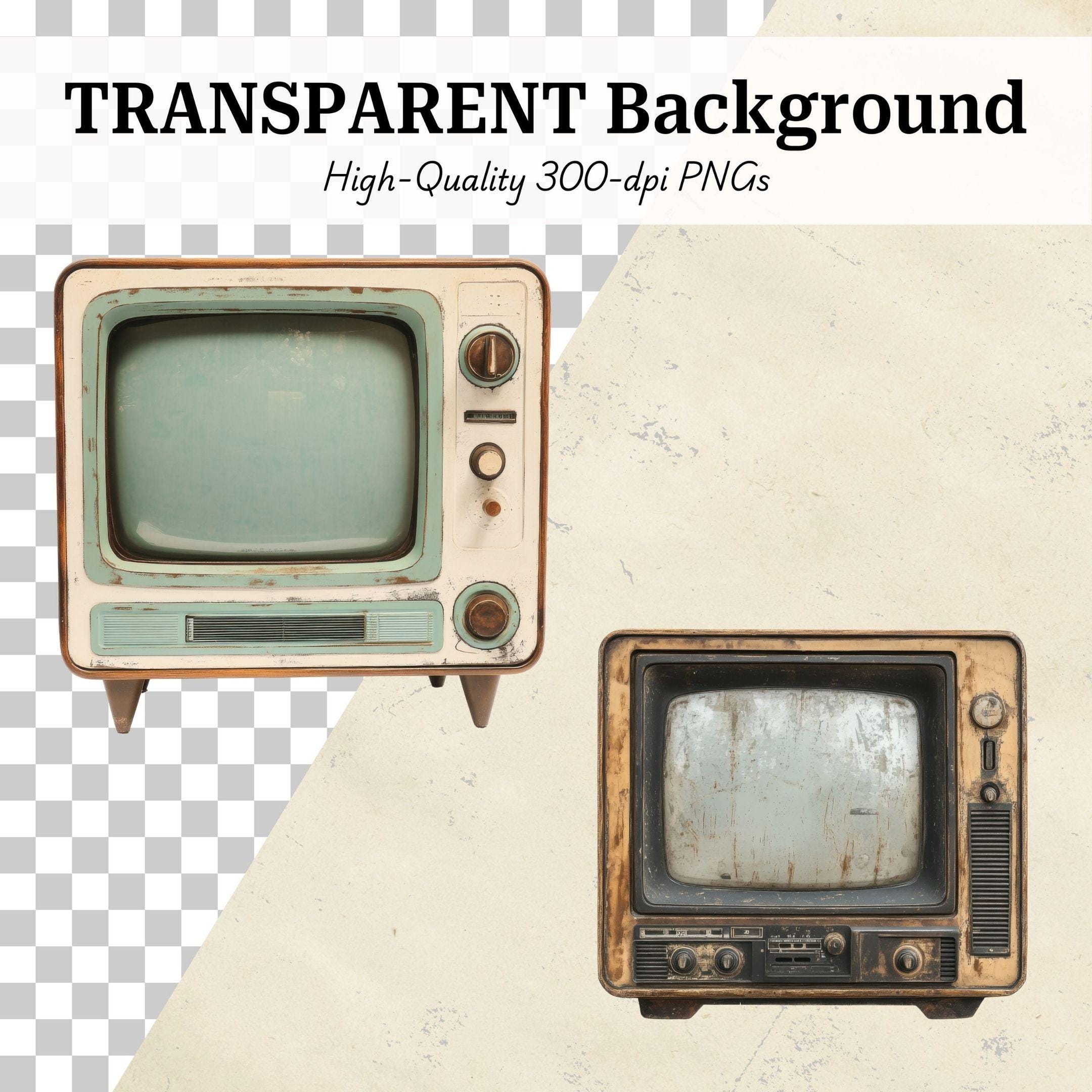 Vintage TV Collage: 50 Old School Television Images (digital
