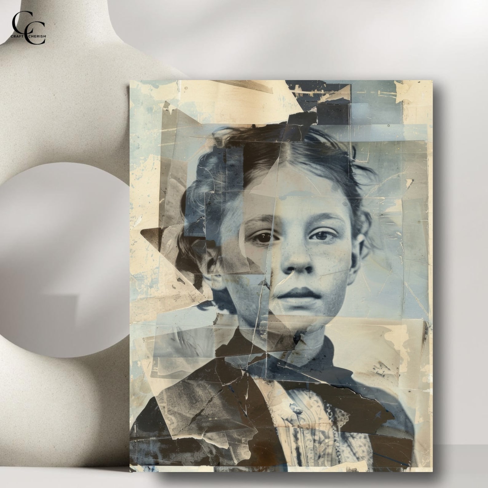 Blue Vintage Portrait Paper Images: Old Fashioned Photo Junk Journal ...