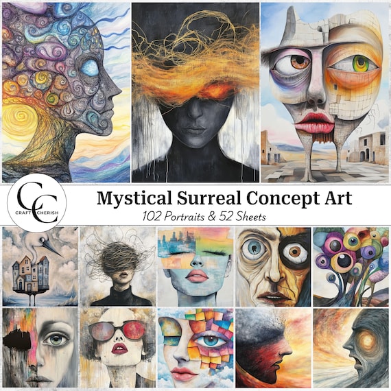 Concept Art Images: Mystical Surreal Images for Junk Journal (Digital Download)