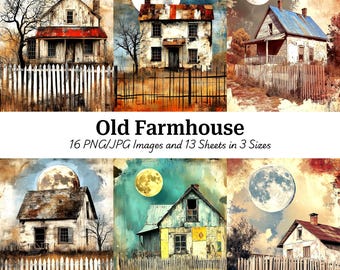 Farmhouse Printable Images: Whimsical Mixed Media for Junk Journals (Digital Download)