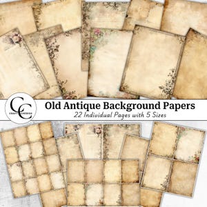22 Vintage Grunge Paper Textures: Antique Scrapbook Pages (Digital Download)