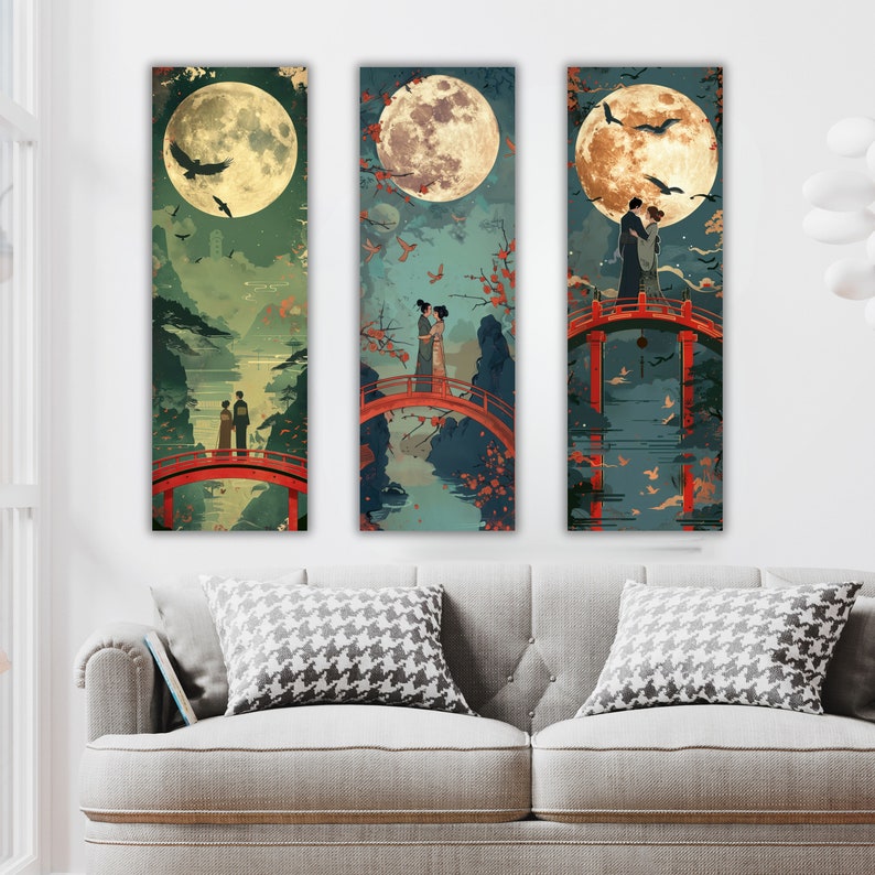 20 Japanese Couple Bookmark Images, Whimsical Couple in Kimono, Paper