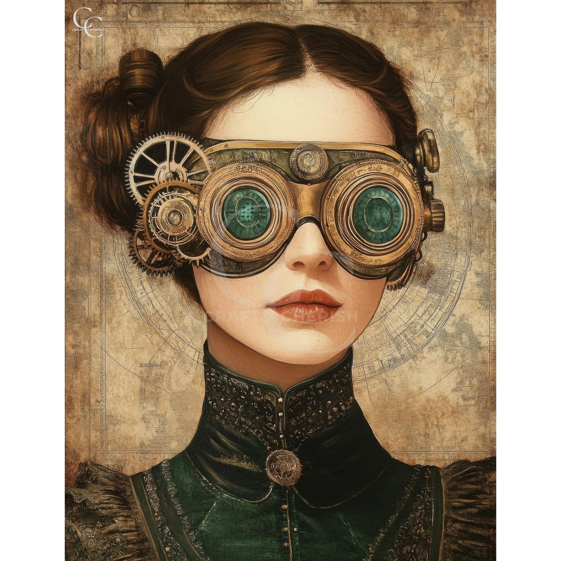 33 Steampunk Mechanical Masked Woman Printable Images for Junk Journals ...