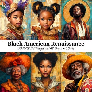 50 Retratos Afro-Americanos do Renascimento, Afro-Americanos, Artesanato em Papel, Diários de Lixo, Álbuns de Recortes, Alta Qualidade, Download Digital, CU