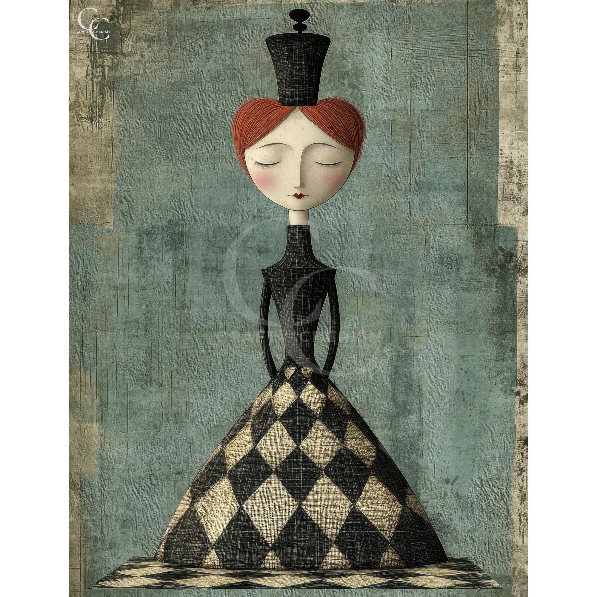 Cartoon Chess Characters Illustration: Scrapbooking Paper Craft ...