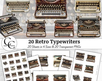 Vintage Schreibmaschine Ephemera, Retro Brief Bilder, Junk Journal Scrapbook Digital Download