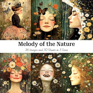 Enchanted Forest Images: Surreal Floral Fantasy, Nature Mixed Media (Digital Download)