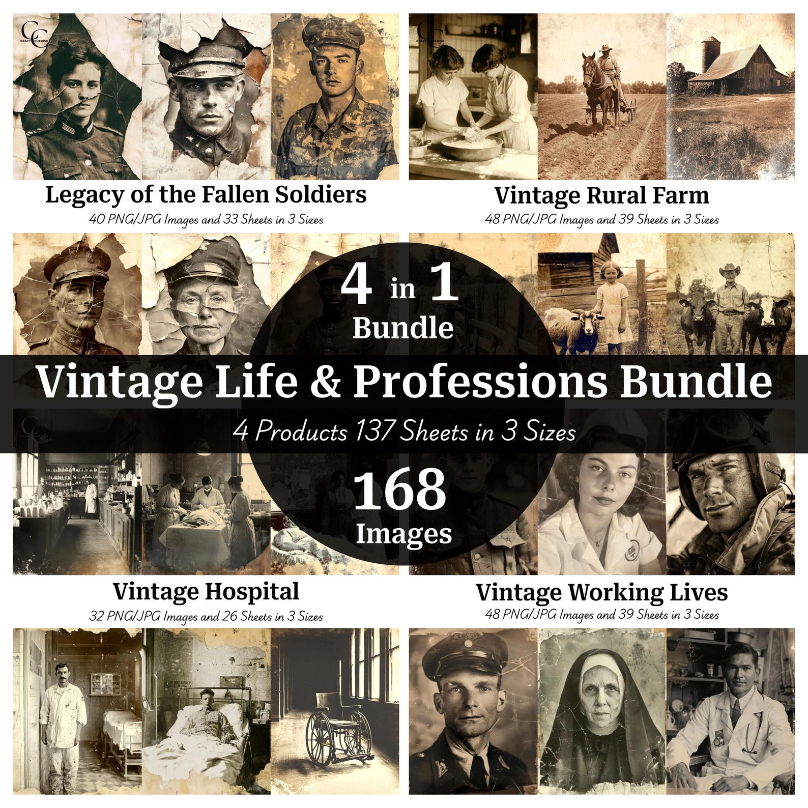 Vintage Life & Professions Mega Bundle